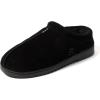 Dearfoams mens Suede Indoor Outdoor Clog(Black)