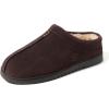 Dearfoams mens Suede Indoor Outdoor Clog(Coffee)