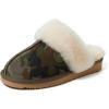 Fireside by Dearfoams Women’s Fireside Sydney Shearling Fur Indoor/Outdoor Scuff Slipper With Wide Widths(Camo)