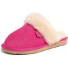 Fireside by Dearfoams Women’s Fireside Sydney Shearling Fur Indoor/Outdoor Scuff Slipper With Wide Widths(Paradise Pink)