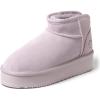Fireside by Dearfoams womens Genuine Shearling Kingston Platform Mini Boot(Lilac Platform)