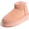 Fireside by Dearfoams womens Genuine Shearling Kingston Platform Mini Boot(Peach Dust Platform)