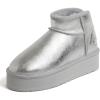 Fireside by Dearfoams womens Genuine Shearling Kingston Platform Mini Boot(Silver Platform)