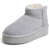 Fireside by Dearfoams womens Genuine Shearling Kingston Platform Mini Boot(Sleet Platform)