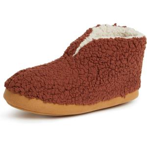 Dearfoams Men’s Heritage Warm Up Bootie(Rustic Brown Sherpa)