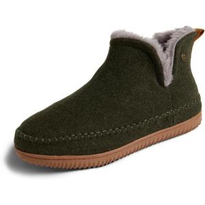Dearfoams Men’s Memory Foam Indoor House Slippers Brixen Ankle Boot House Shoes – Gifts for Men(Loden)