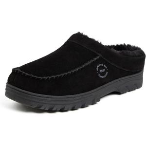 Dearfoams Men’s Reed Genuine Suede Clog(Black)