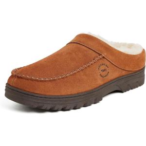 Dearfoams Men’s Reed Genuine Suede Clog(Chestnut)