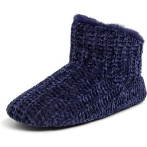 Dearfoams Women’s Chenille Bootie Slipper(Peacoat)