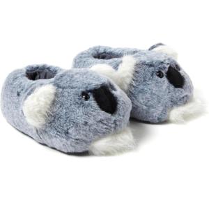 Dearfoams Women’s Cozyfoams Plush Animal Slippers – Fuzzy Character House Shoes Memory Foam Comfort(Koala)