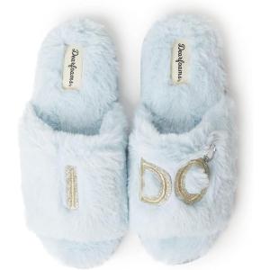 Dearfoams Women’s Giftable I Do & I Do Crew Bride Slippers for Weddings and Bachelorette Party(I Do Blue)