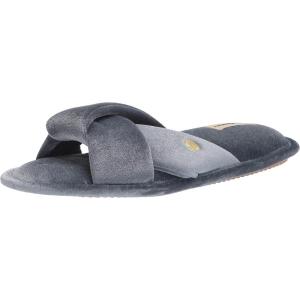 Dearfoams Women’s Jules Shiny Velour Twist Vamp Slide Slipper(Flintstone)