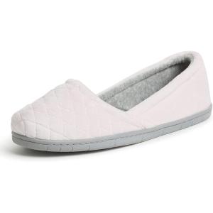 Dearfoams Women’s Microfiber Velour A-Line Flat(Fresh Pink)