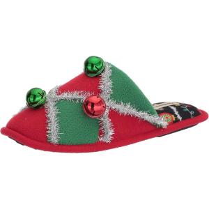 Dearfoams Women’s Ugly Sweater Closed Toe Scuff Slipper(Bells & Argyle)