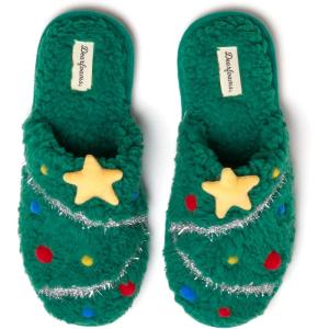 Dearfoams Women’s Ugly Sweater Closed Toe Scuff Slipper(Tree)