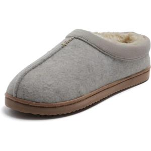 Dearfoams Womens Wren High Vamp Clog Indoor/Outdoor Memory Foam House Shoe(Oatmeal)