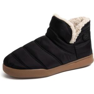 Dearfoams mens Bryant Nylon Memory Foam Sport Lounge BootieSlipper(Black)