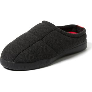 Dearfoams mens Memory Foam Indoor Outdoor House Slipper – Brayden Clog – Gifts for Men(Black)