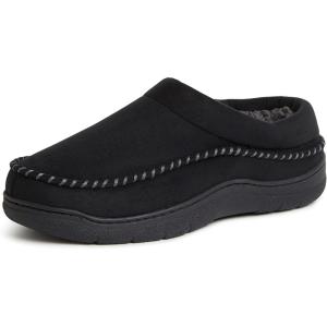 Dearfoams mens Thompson Memory Foam Clog SlipperSlipper(Black)
