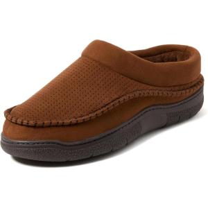 Dearfoams mens Thompson Memory Foam Clog SlipperSlipper(Chestnut Perforated)