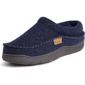 Dearfoams mens Thompson Memory Foam Clog SlipperSlipper(Navy (Wool))