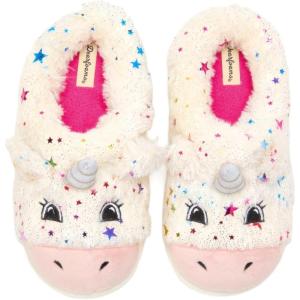 Dearfoams unisex-child Kids Toddlers Whimsical Animal Critter Washable Slipper(Multi)