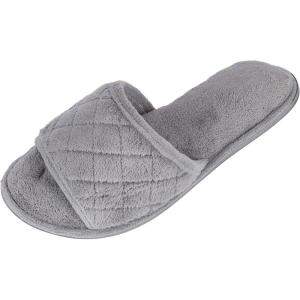 Dearfoams womens Beatrice Side Gore SlideSlipper(Medium Grey)