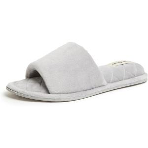 Dearfoams womens Beatrice Side Gore SlideSlipper(Sleet Velour)