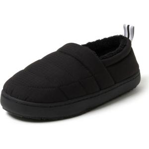 Dearfoams womens Lightweight Memory Foam Easy on Off Fern Closed Back(Black)