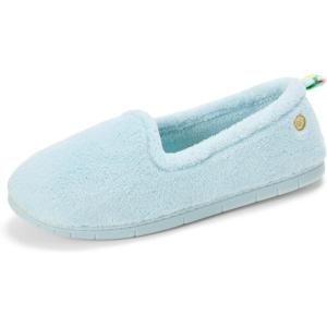 Dearfoams womens Memory Foam Slipper Gifts for Her – Rachel Closed Back House Shoe(Blue Velour)