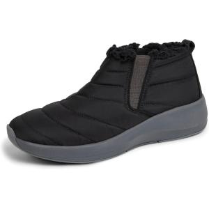 Dearfoams womens Original Comfort Naomi Wedge BootieAnkle Boot(Black)