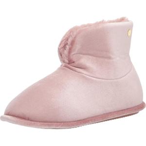 Dearfoams womens Sara Velour BootieSlipper(Shiny Pale Mauve)