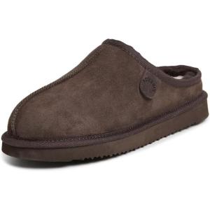 Fireside by Dearfoams mens Grafton Shearling Indoor/Outdoor Clog(Coffee)