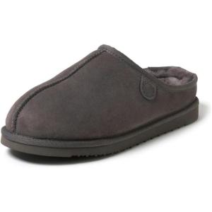 Fireside by Dearfoams mens Grafton Shearling Indoor/Outdoor Clog(Grey Solid)