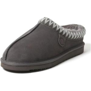Fireside by Dearfoams mens Grafton Shearling Indoor/Outdoor Clog(Grey Taping)