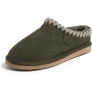 Fireside by Dearfoams mens Grafton Shearling Indoor/Outdoor Clog(Loden Taping)