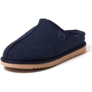Fireside by Dearfoams mens Grafton Shearling Indoor/Outdoor Clog(Navy)
