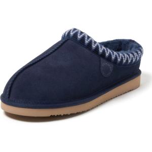 Fireside by Dearfoams mens Grafton Shearling Indoor/Outdoor Clog(Navy Taping)