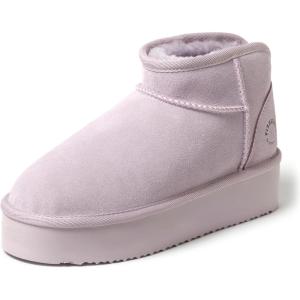 Fireside by Dearfoams womens Genuine Shearling Kingston Platform Mini Boot(Lilac Platform)