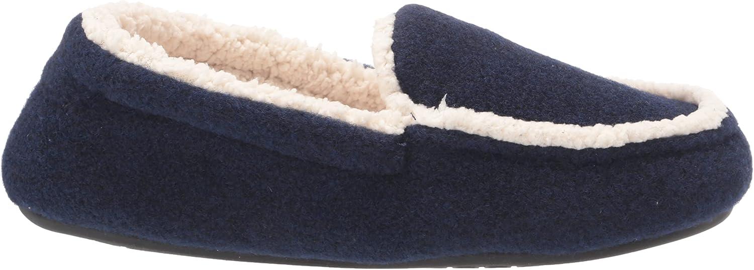 imageDearfoams Kids Hunter Felted Plaid Moccasin SlipperNavy Heather