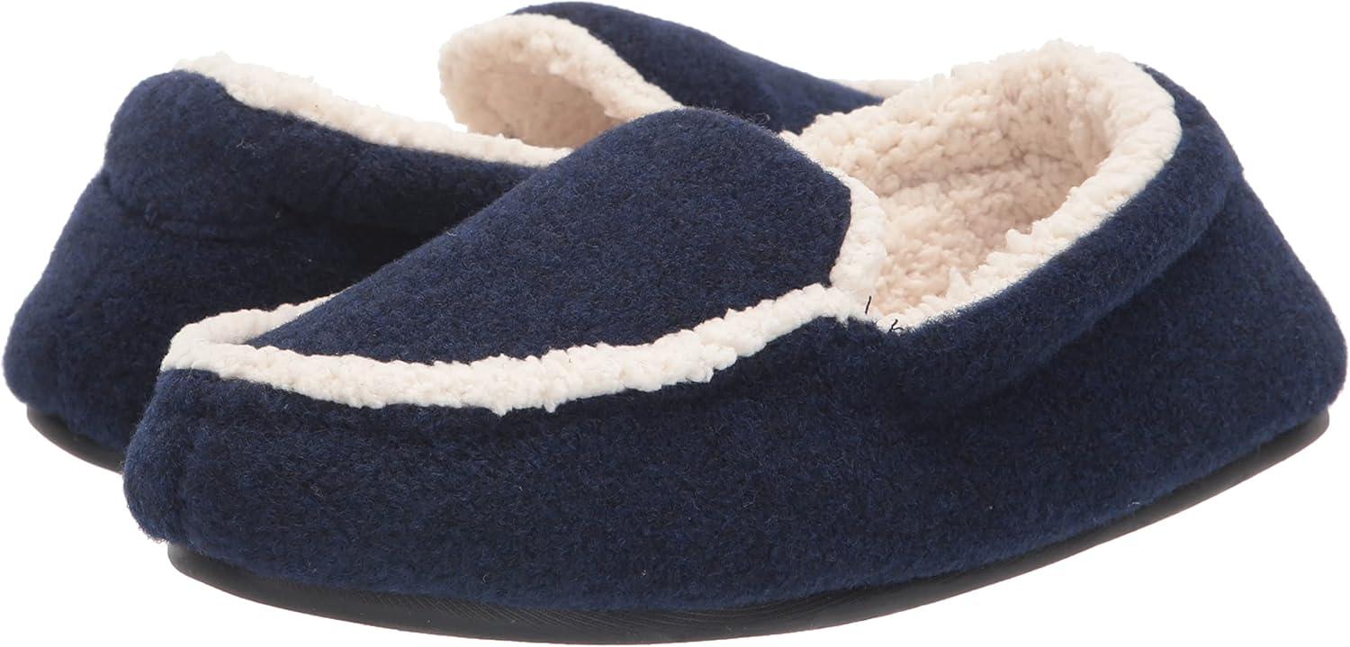 imageDearfoams Kids Hunter Felted Plaid Moccasin SlipperNavy Heather