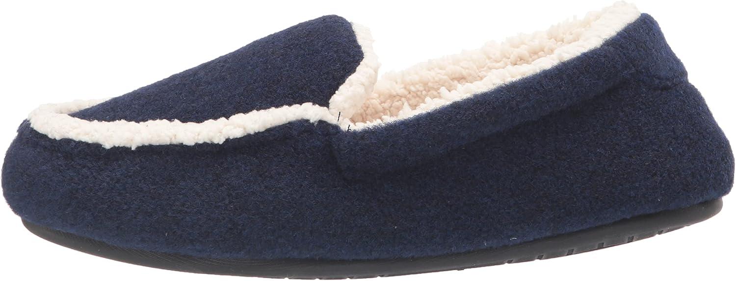 imageDearfoams Kids Hunter Felted Plaid Moccasin SlipperNavy Heather