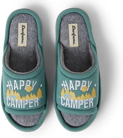 imageDearfoams Matching Family IndoorOutdoor Summer Camping Slide SlipperGreen