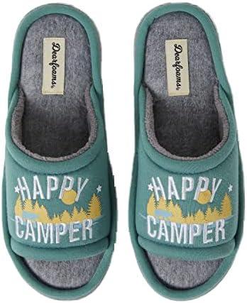 imageDearfoams Matching Family IndoorOutdoor Summer Camping Slide SlipperGreen