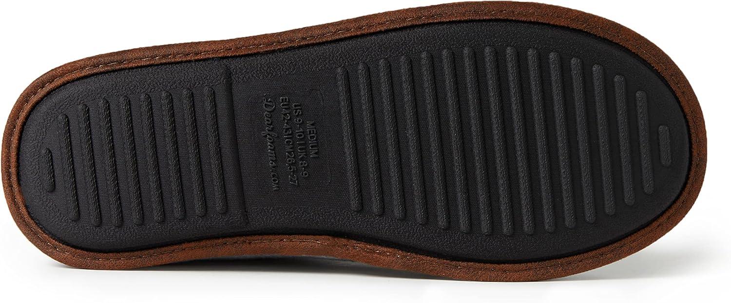 imageDearfoams Mens Ashton Quilted Memory Foam Jersey Clog SlipperLight Heather Grey
