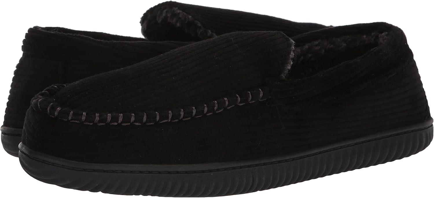imageDearfoams Mens Cordurory Moccasin SlipOn LoaferBlack