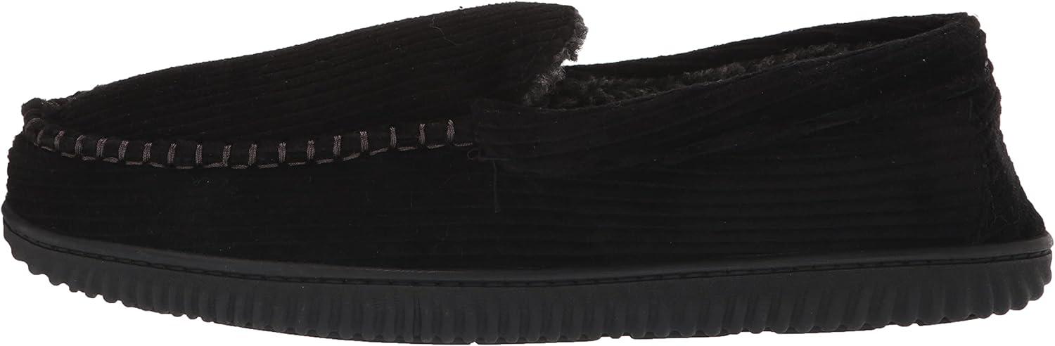 imageDearfoams Mens Cordurory Moccasin SlipOn LoaferBlack