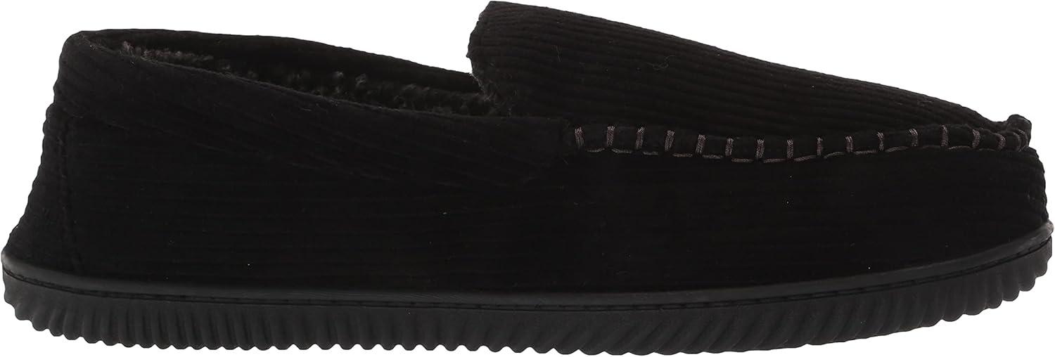 imageDearfoams Mens Cordurory Moccasin SlipOn LoaferBlack