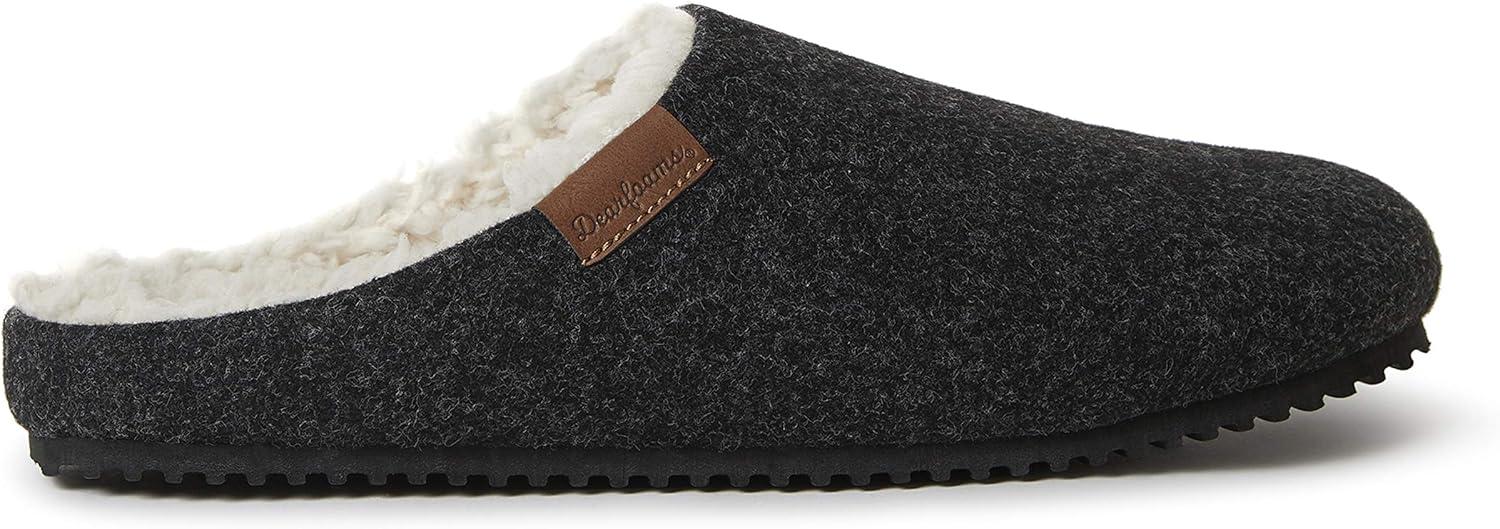 imageDearfoams Mens Microwool Clog with Molded Footbed SlipperBlack