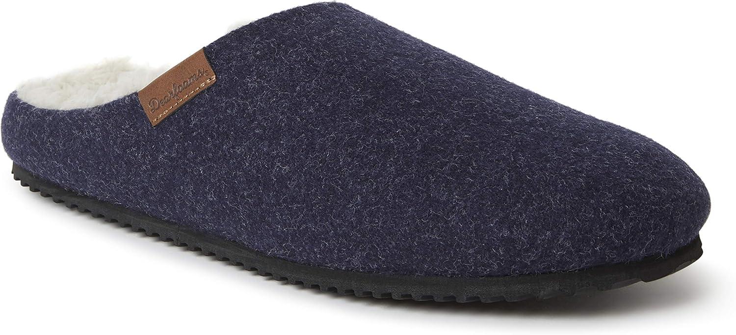 imageDearfoams Mens Microwool Clog with Molded Footbed SlipperNavy